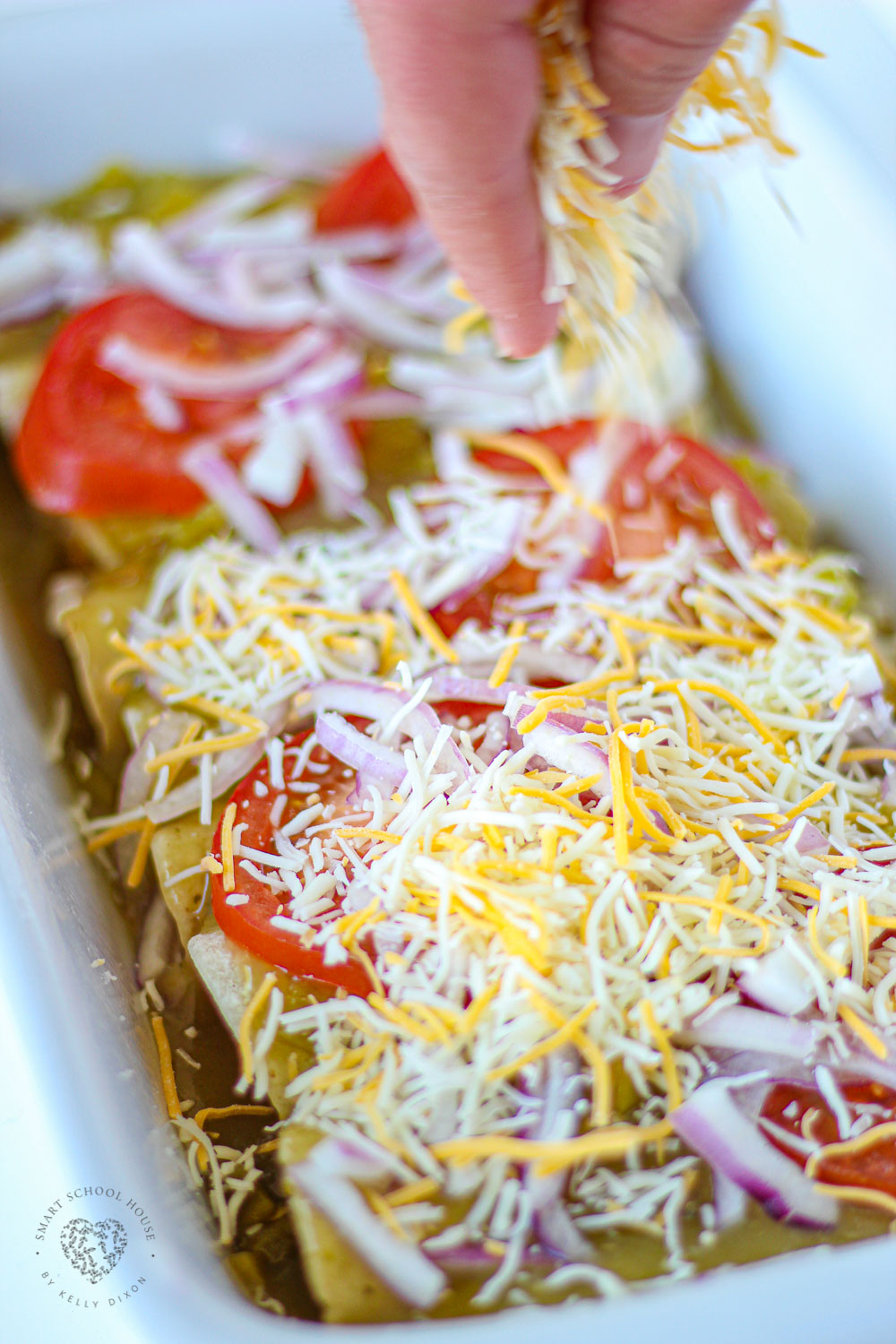 These cheese enchiladas are made even better with the addition of the green enchilada sauce. Comfort food at it's best!