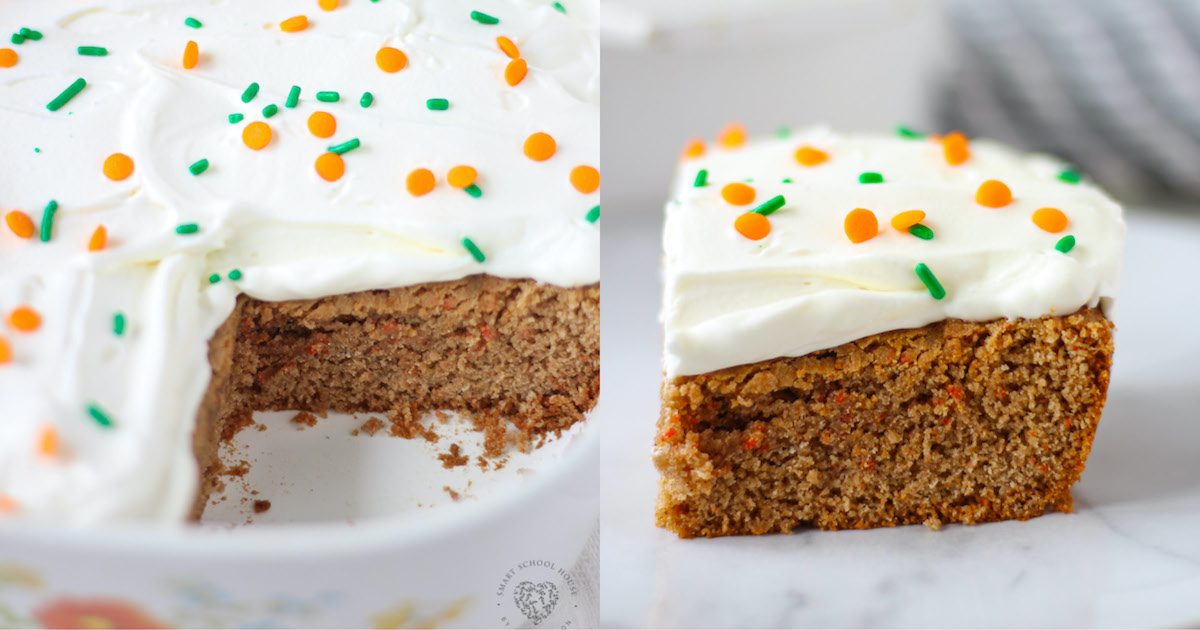 Lazy Carrot Cake Topped With Whipped Cream Frosting