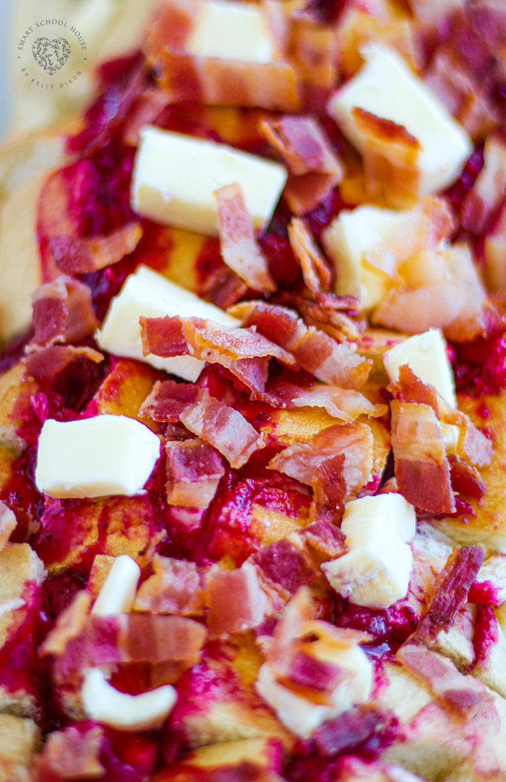 Cheesy Bacon and Cranberry Pull Apart Bread
