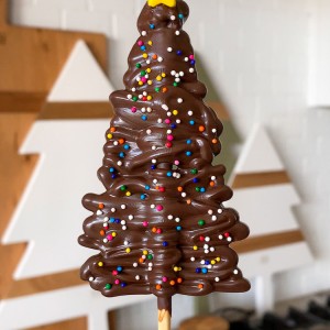 Chocolate Pocky Christmas Trees are one of the easiest treats to make yet one of the most fun! Kids especially love this holiday snack.