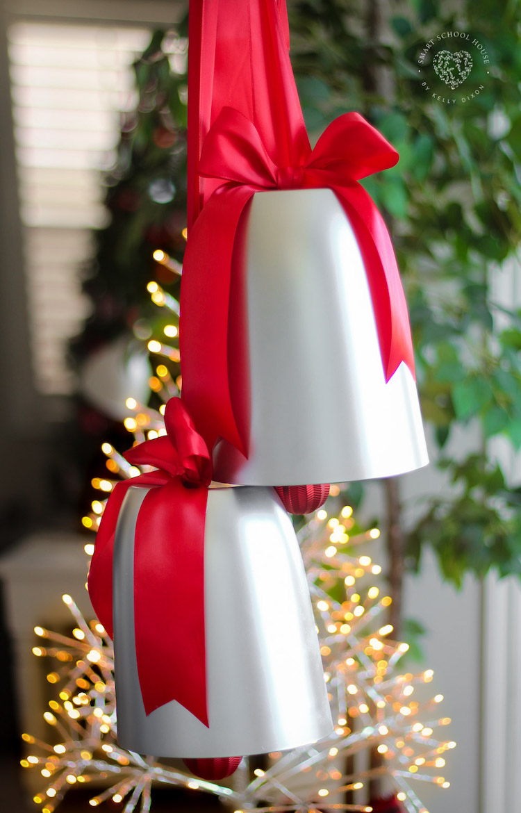 GORGEOUS Giant Silver Bells for Christmas! You'll never believe what they're made of!