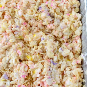 Peeps Rice Krispie Treats Are Ordinary Rice Krispies Treats With a Twist! They're made with Peeps for a colorful Easter treat!