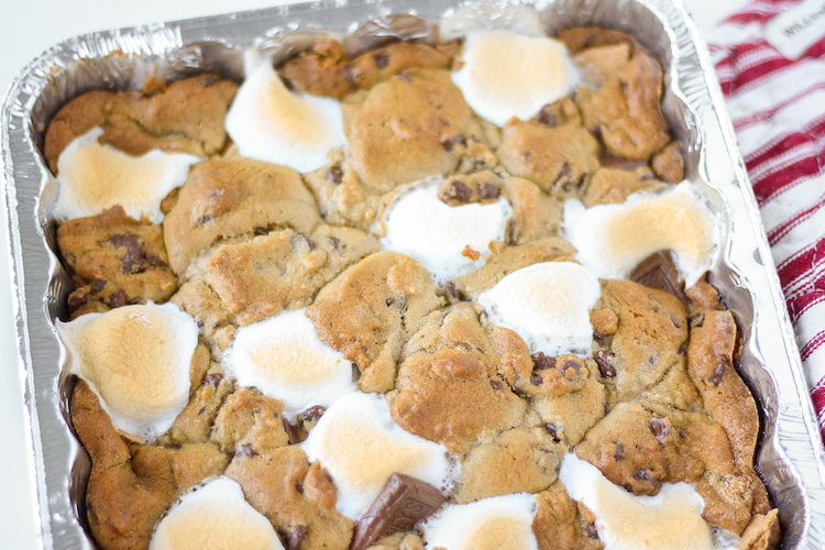 Baked S'mores Recipe with Chocolate Chip Cookie Dough