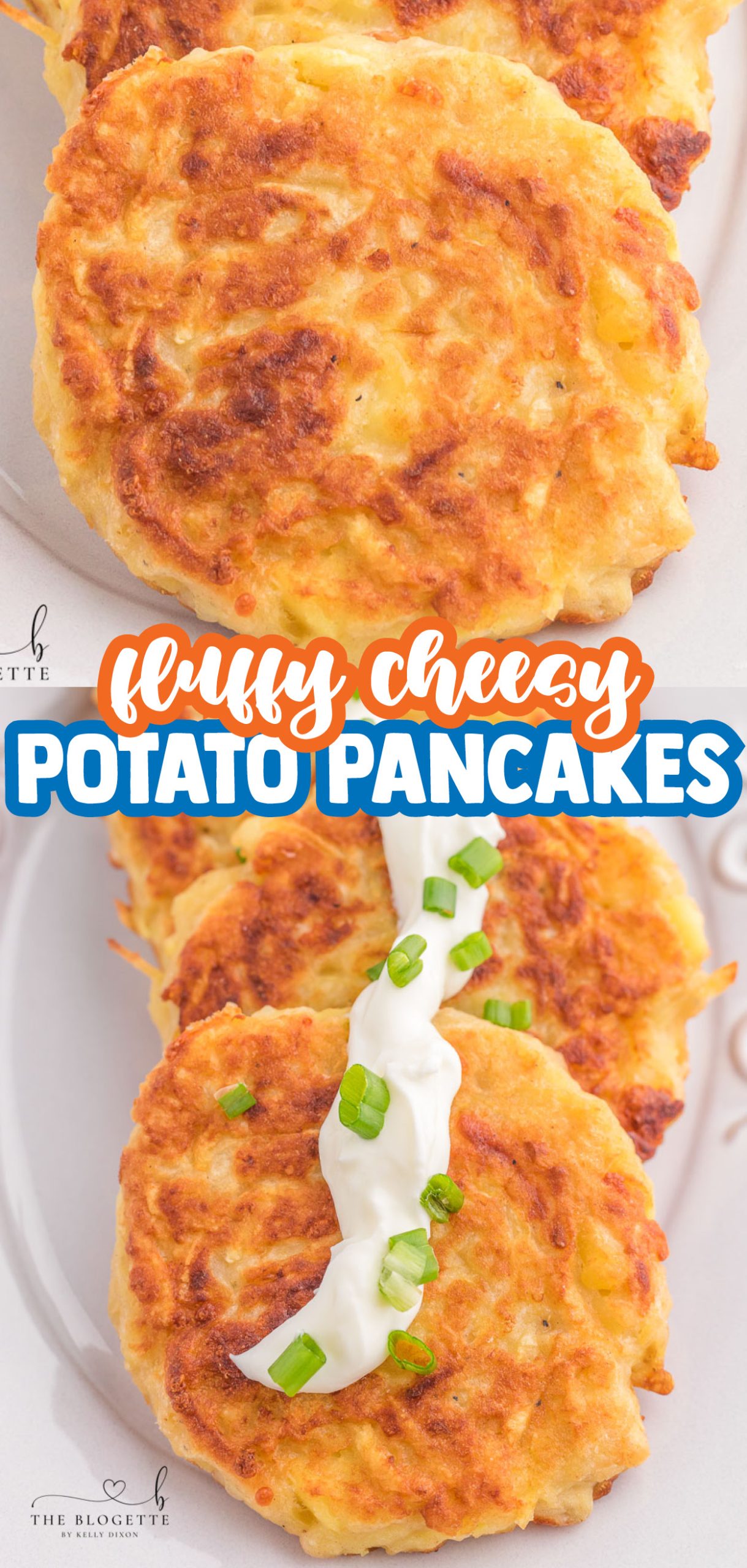 Potato Pancakes are fluffy and cheesy pancakes made with leftover mashed potatoes and pan-fried to crispy golden brown perfection.