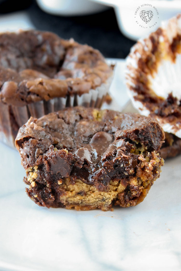 Peanut Butter Cup Brookies - Chocolate chip cookies and brownies stuffed with Reese's Peanut Butter Cups!