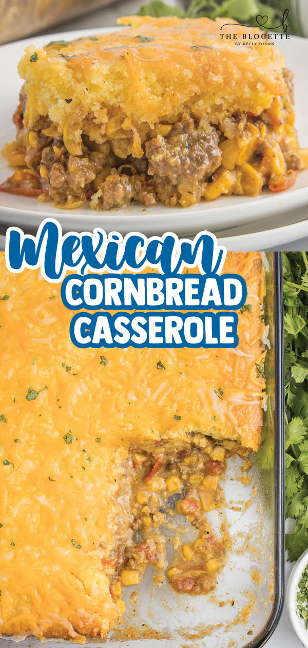 This Mexican Cornbread Casserole is an easy and delicious one-dish meal made with ground beef, Rotel, corn, cheese, and Jiffy cornbread mix. It’s perfect for feeding a crowd or for busy weeknights.