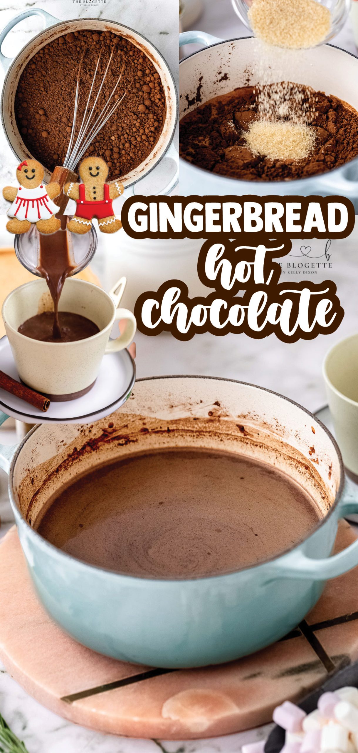 Gingerbread Hot Chocolate is Christmas in a cup! It’s like drinking a chocolate gingerbread cookie!