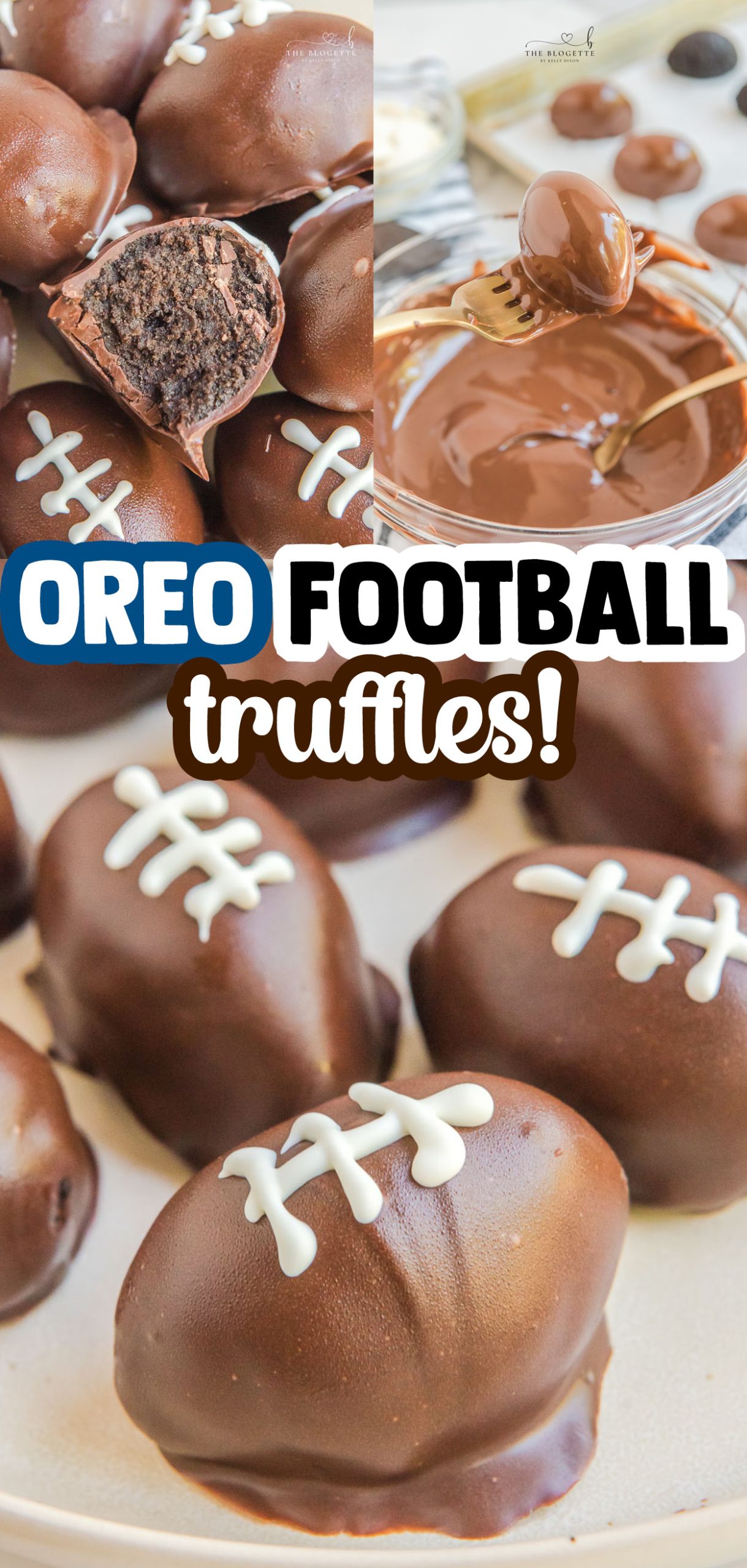 Oreo Football Truffles are perfect for Super Bowl parties, tailgating parties, or even just to snack on all football season! Only 5 ingredients are needed for this no-bake dessert recipe.