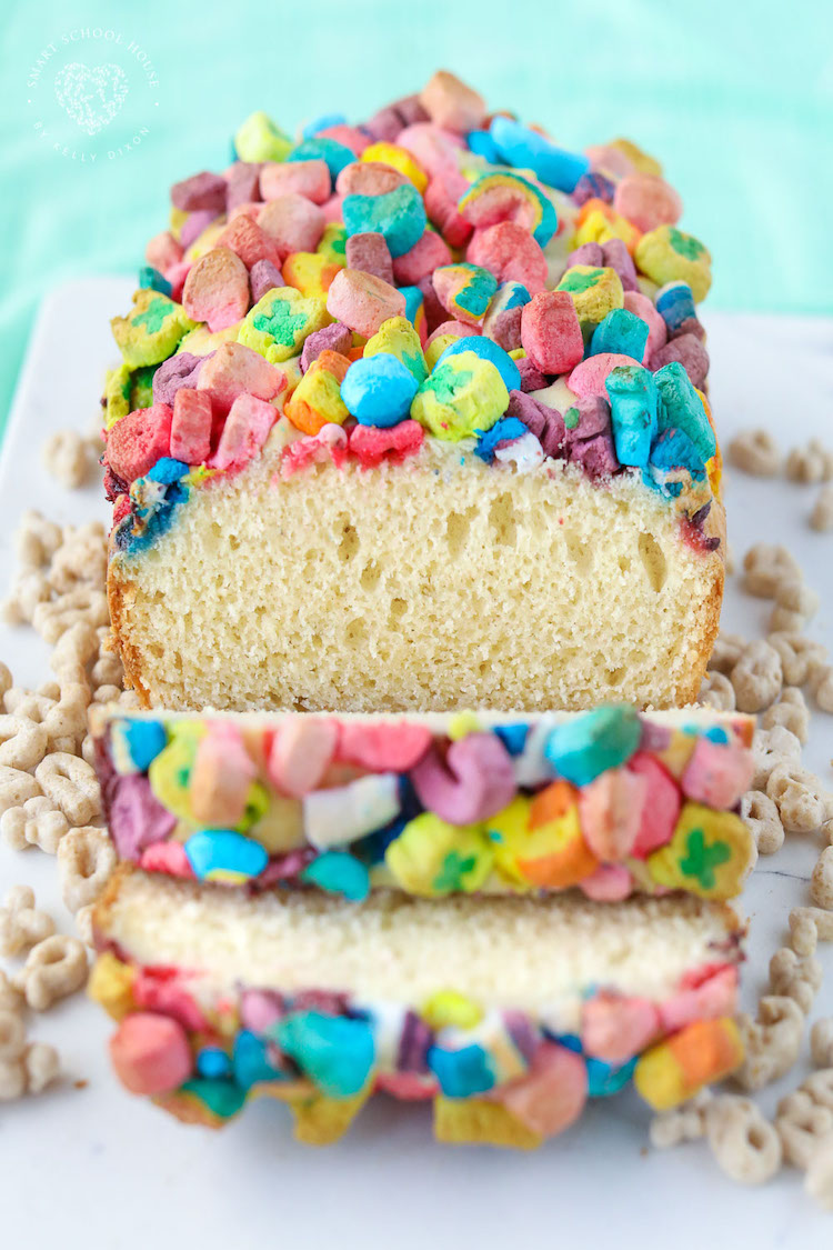 My Three Ingredient Lucky Charms Ice Cream Bread Recipe is the most magical bread you can make!