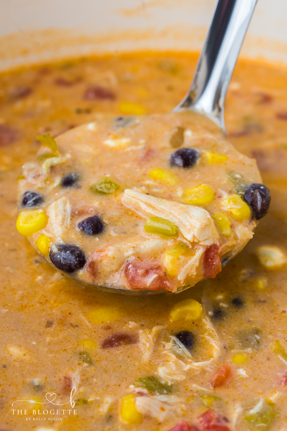 This Chicken Enchilada Soup can be made on the Stove Top or the Crock-Pot and is easy to make with chicken breast, thighs, rotisserie chicken, or leftover chicken! This delicious chicken enchilada soup is thick, cheesy, and ready to go in just 20 minutes!