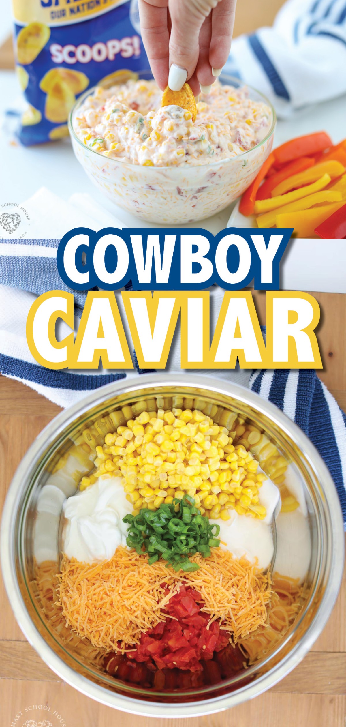 Creamy Cowboy Caviar is a fresh, flavorful dip that is perfect for any picnic, potluck, or party, and is made in under 15 minutes!