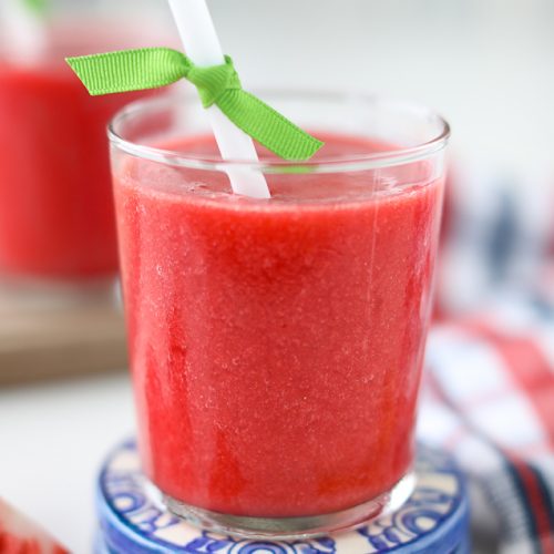 This refreshing Watermelon Strawberry Smoothie is a sweet and refreshing drink everyone loves! Let me tell you guys something, if summer vacation had a smoothie, this is what it would be!