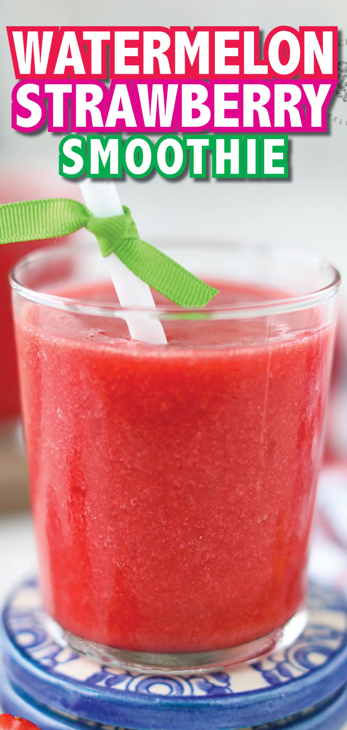 This refreshing Watermelon Strawberry Smoothie is a sweet and refreshing drink everyone loves! If summer vacation had a smoothie, this is what it would be!