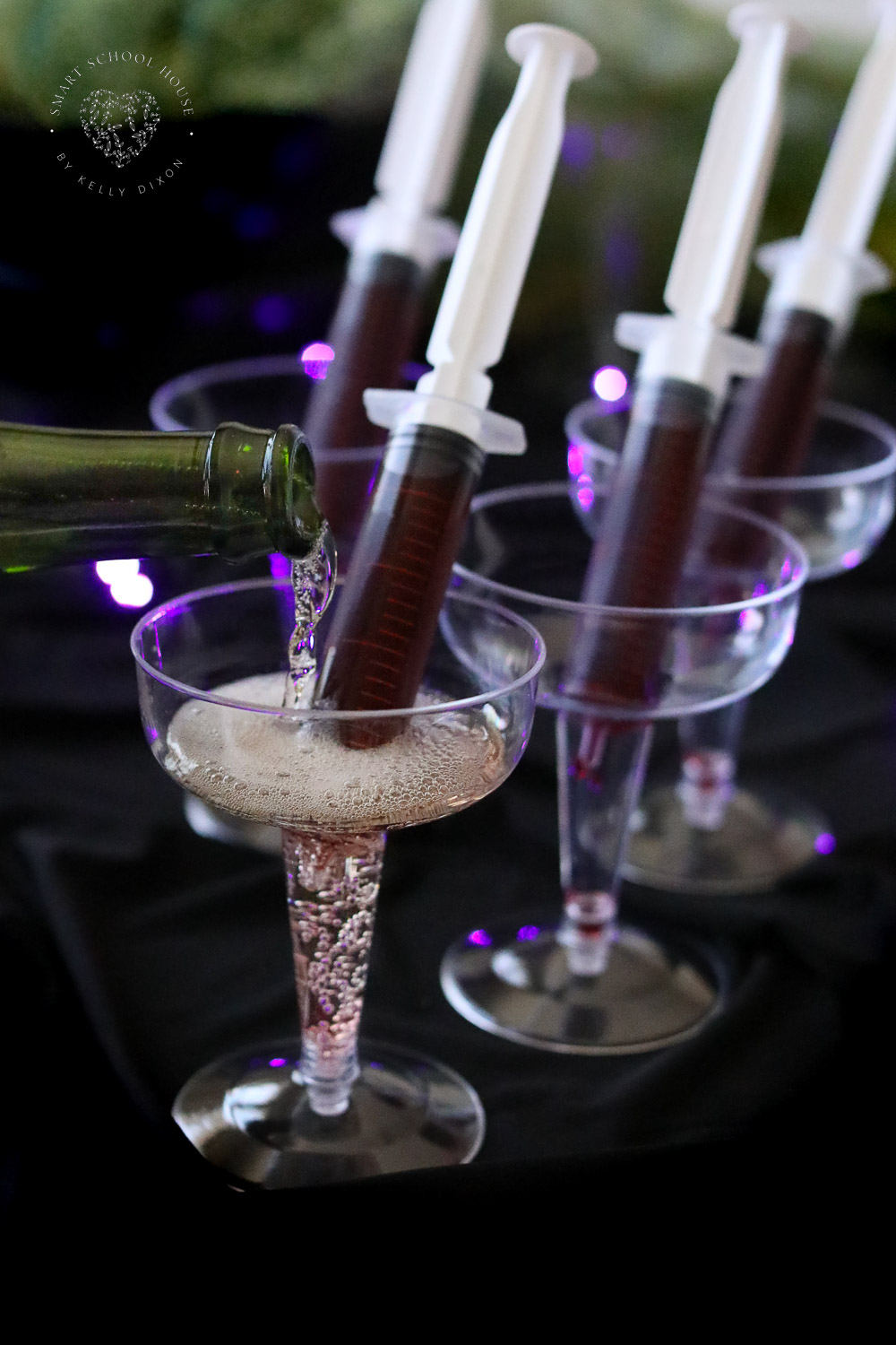 Syringe in champagne for Halloween