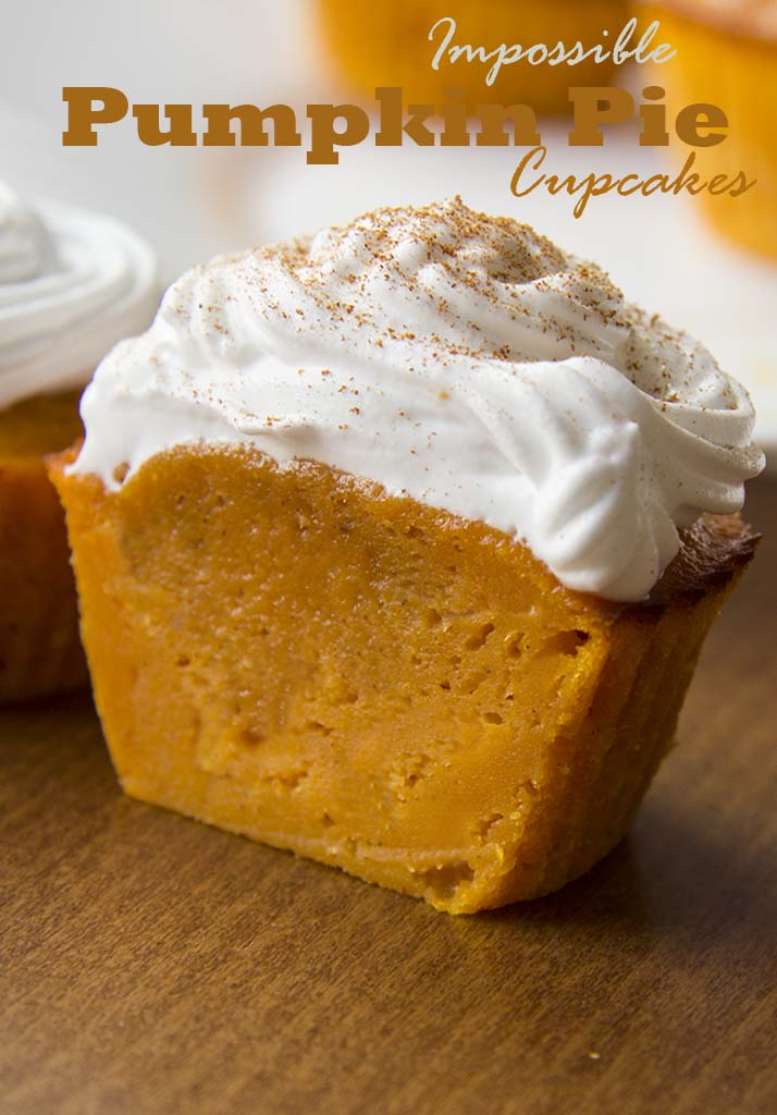 They've been named the "Impossible Pumpkin Pie Cupcakes" and everyone says they are amazing. They taste just like pumpkin pie filling but are sturdy enough to eat with your hands. You’ll love these because they’re not overly sweet, and they’re pumpkin-y without being overpowering, plus the batter is crazy easy to make too. 