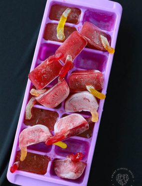 These Halloween Worm Ice Cubes turn any ordinary drink into a creepy, yet fun, drink for parties. They are easy to make, taste delicious, and are great for both kids and adults.