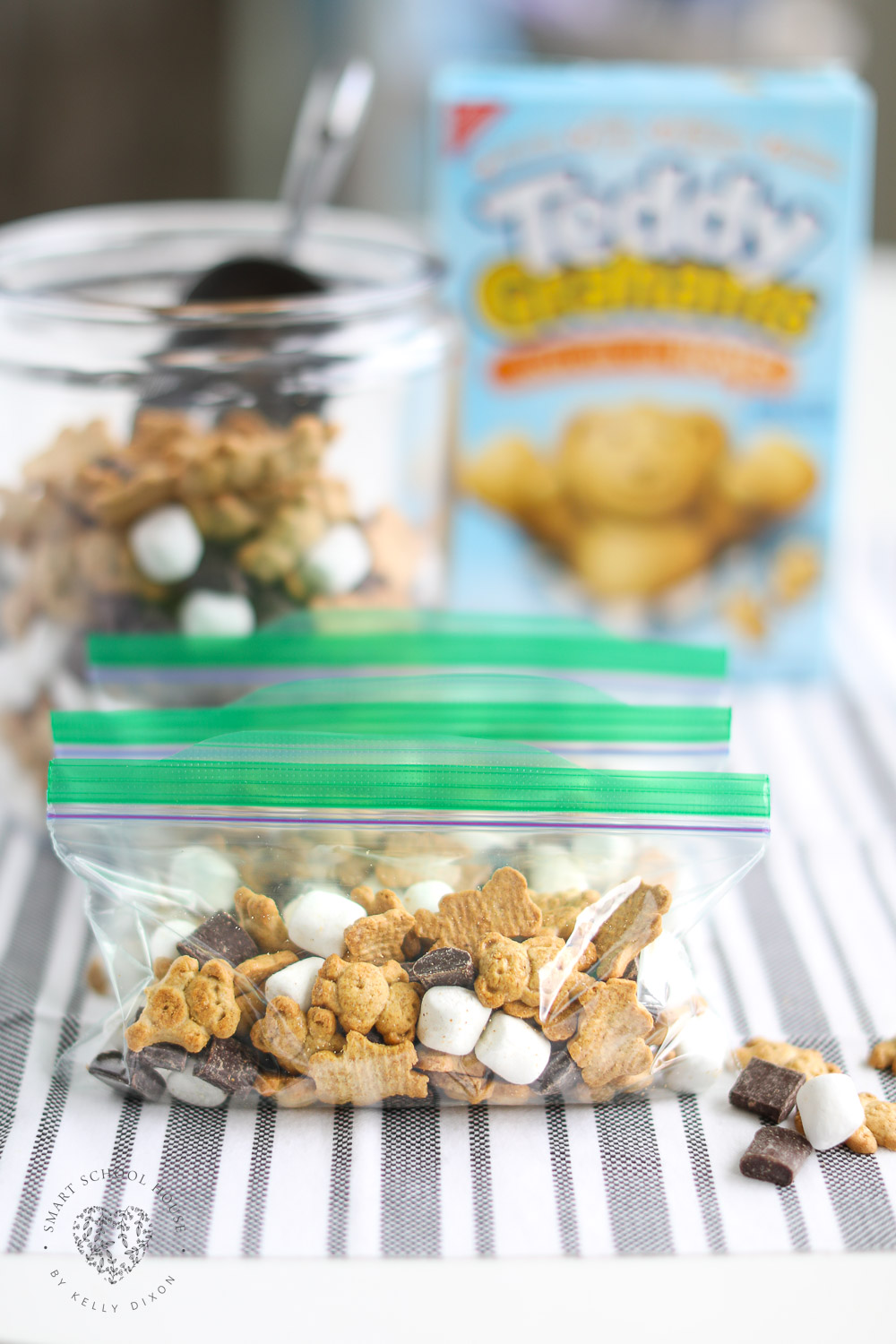 S'Mores Trail Mix is the perfect way to enjoy s'mores on the go! Perfect for summertime, camping, or all year long without a fire needed!