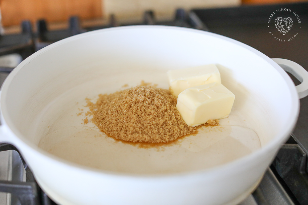 Brown sugar, butter, and light Karo syrup