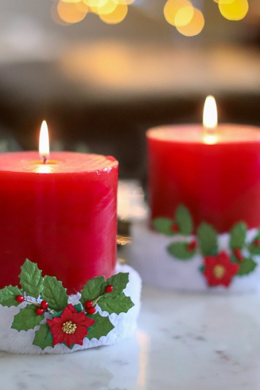 DIY Santa Hat Candle for Christmas! How to make an adorable Santa Hat Candle that can beautifully add to your holiday decor.