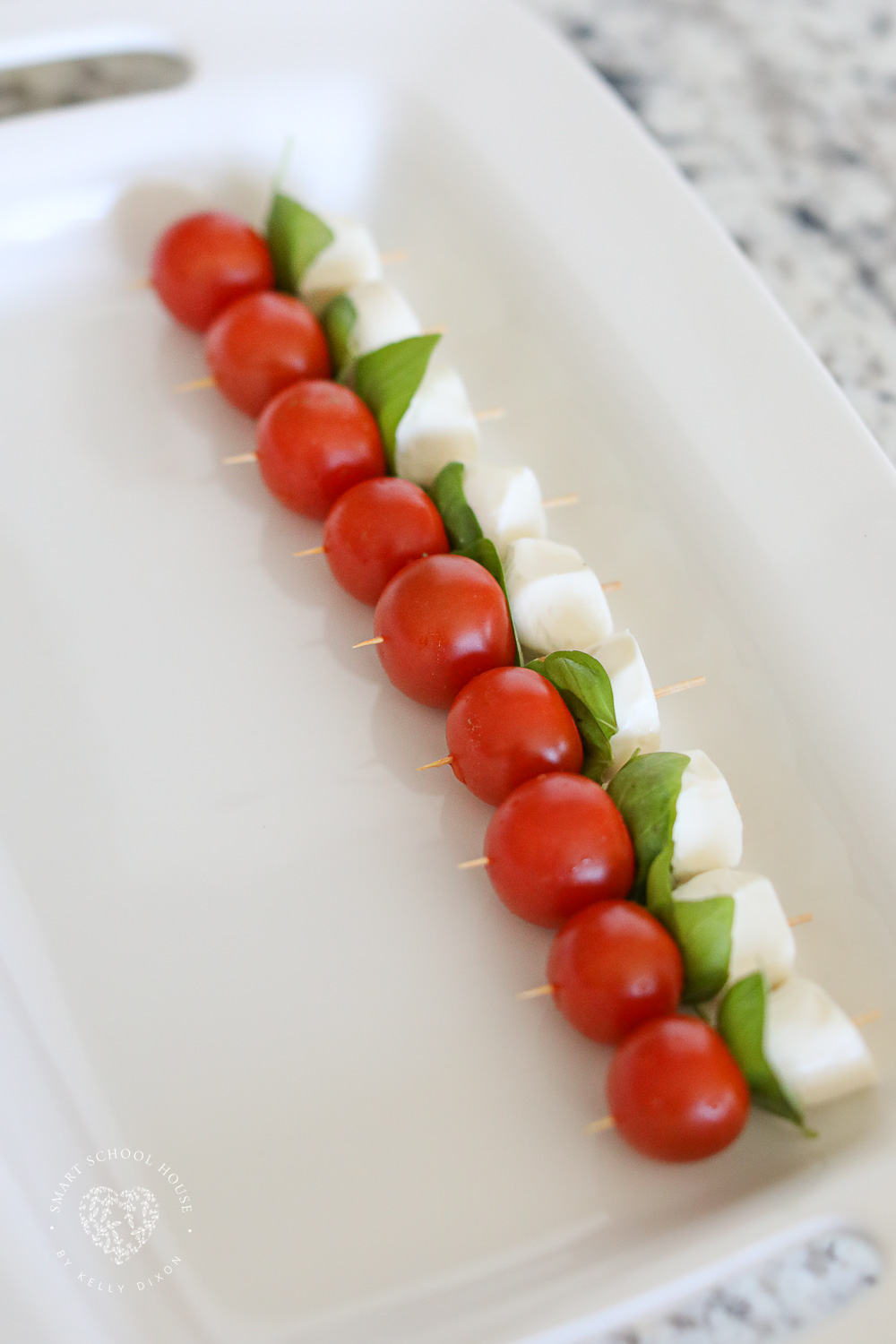 Caprese appetizer on a plate