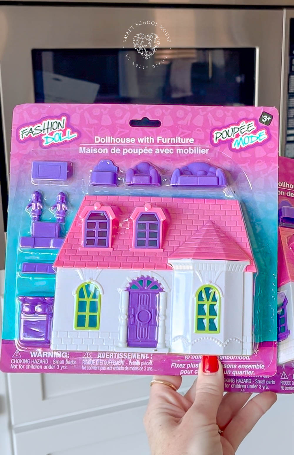 Plastic doll house from the dollar store