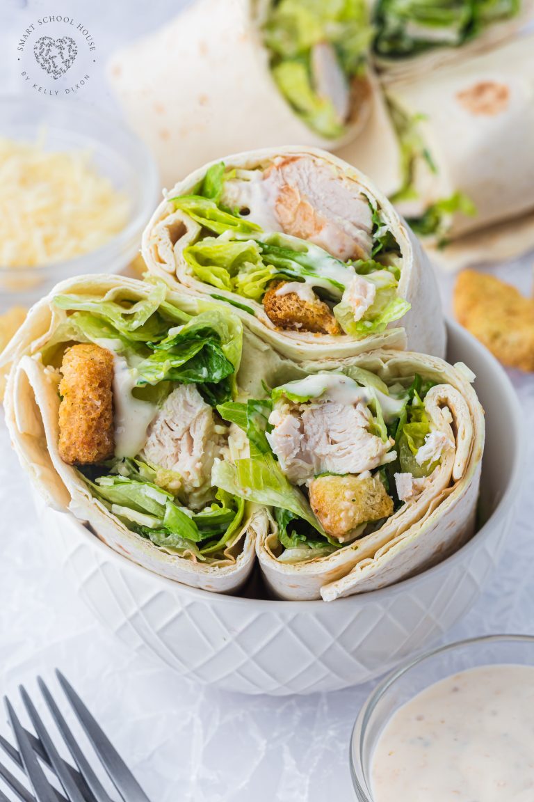 Meal Prep Chicken Caesar Salad Wraps