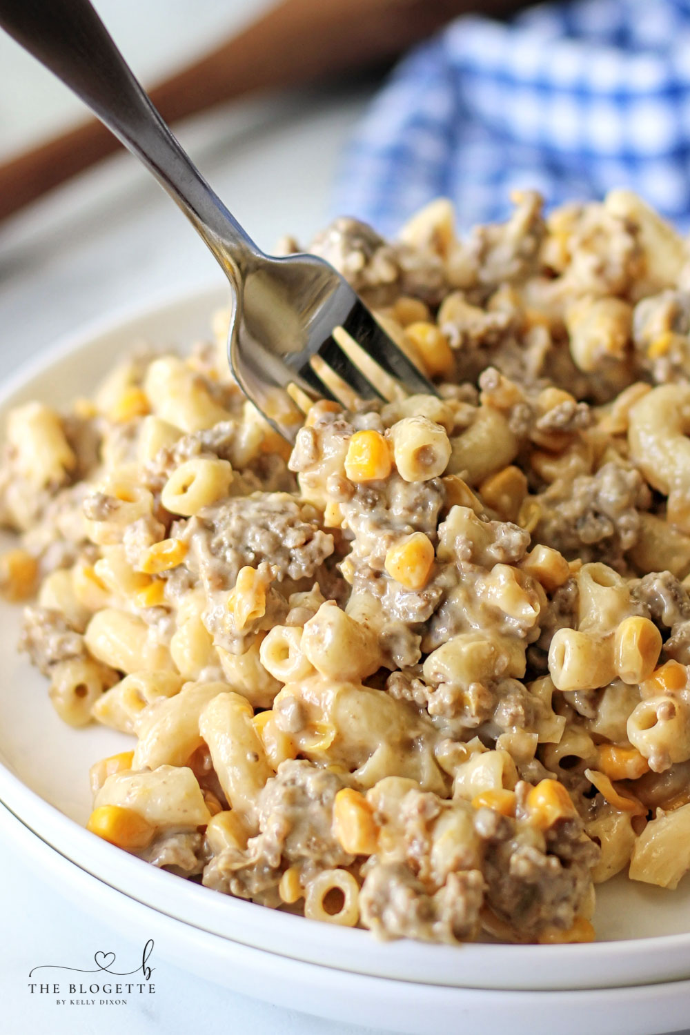 A homemade version of the classic boxed meal using ground beef, pasta, and a creamy sauce. 