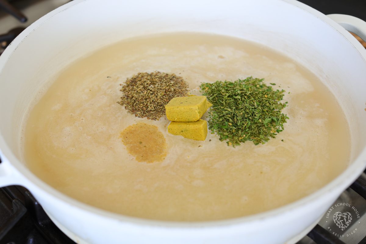 Add the water and seasonings