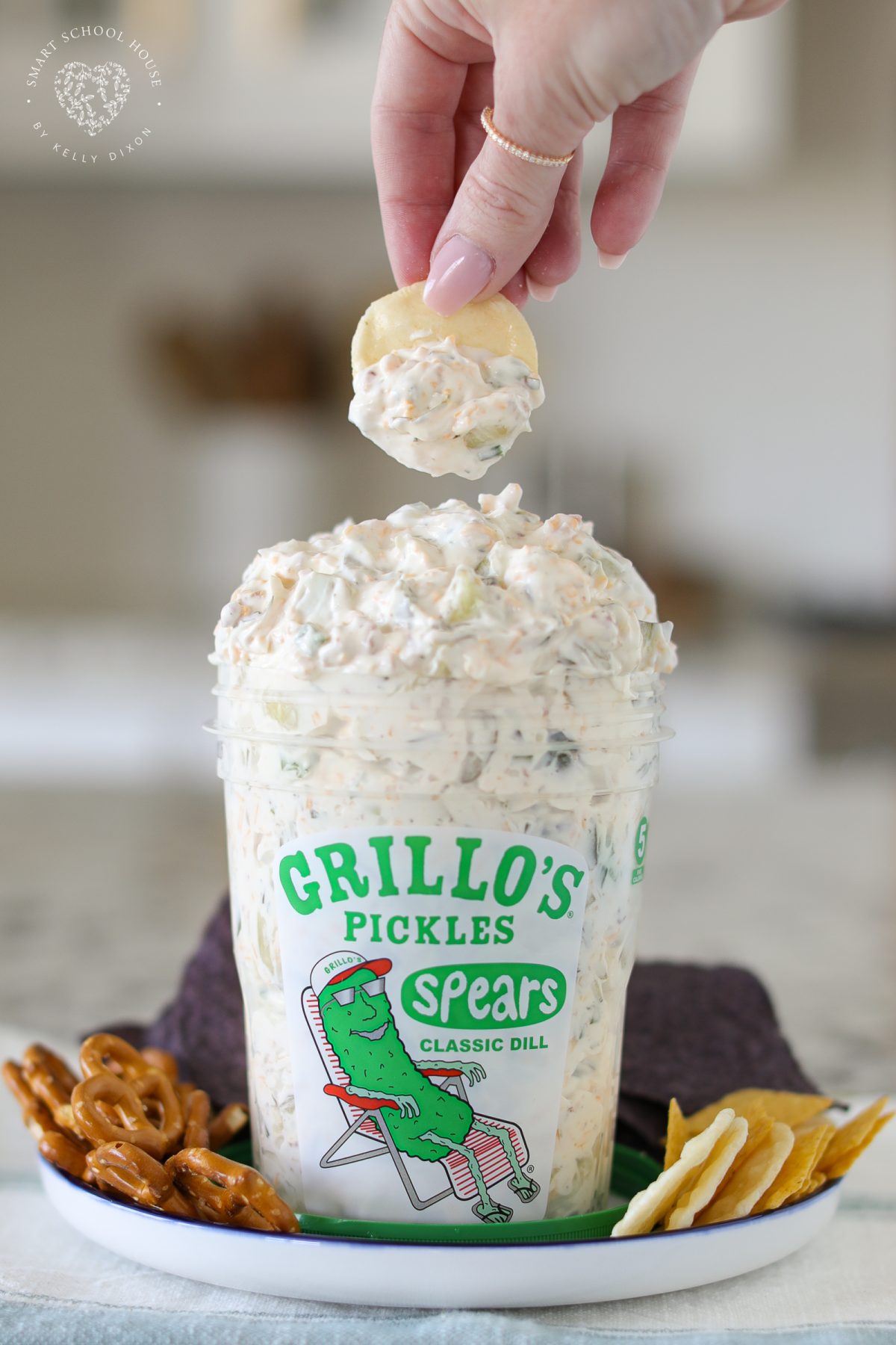 This viral TikTok pickle dip made with Grillo’s pickles is creamy and packed with ranch, cheddar, and bacon. The perfect easy appetizer.
