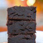 fudgy pumpkin brownies made with brownie mix
