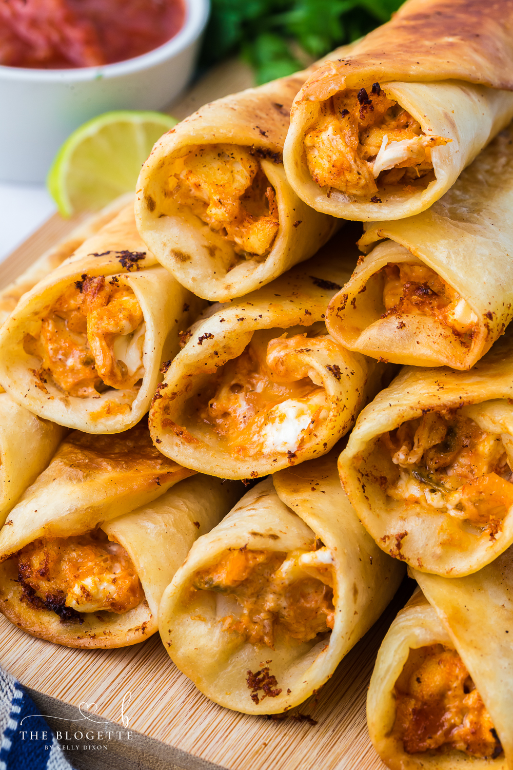 Crispy homemade Taquitos are filled with seasoned meat and plenty of cheese, then baked or air-fried until golden.