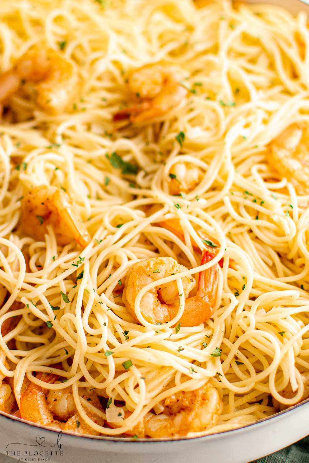 Shrimp Scampi Pasta combines tender shrimp, garlic, butter, lemon, and pasta in a bright and flavorful sauce.