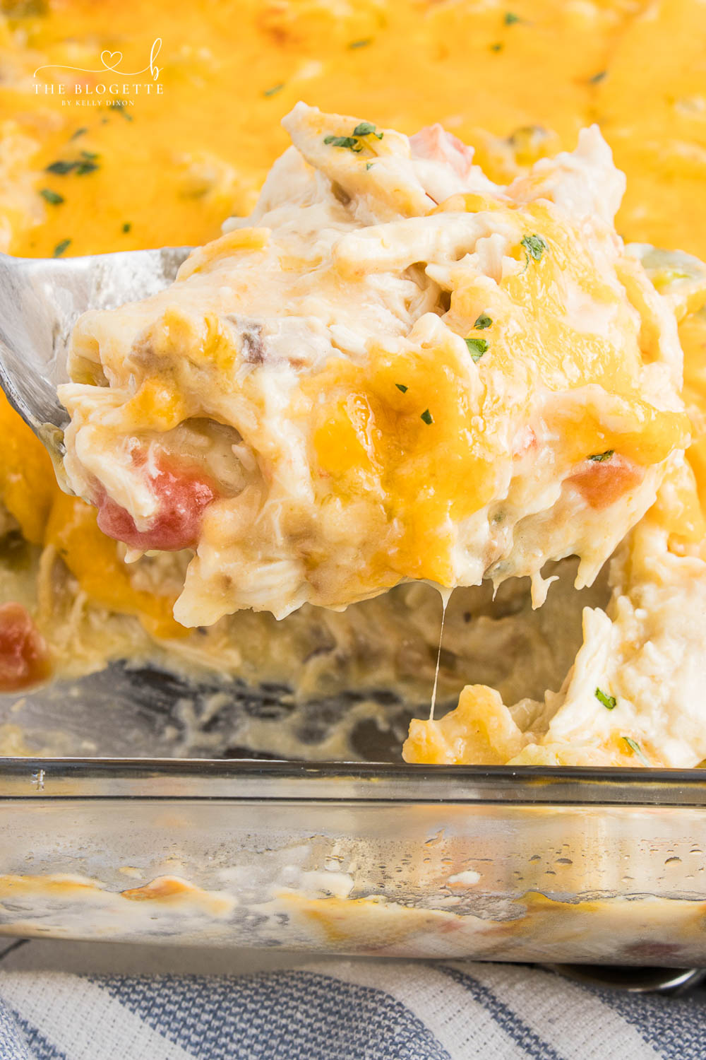 King Ranch Chicken is a creamy Tex-Mex casserole made with tender chicken, tortillas, peppers, and melted cheese.