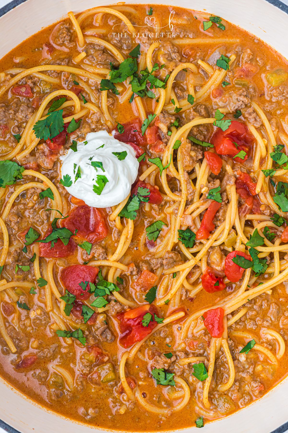 Taco Spaghetti combines two family favorites in one cheesy and flavorful pasta dinner.