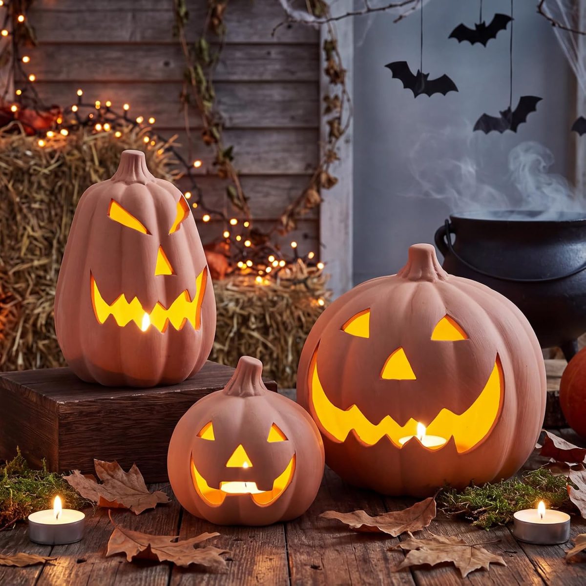 Glowing Jack-o’-Lantern Pumpkins