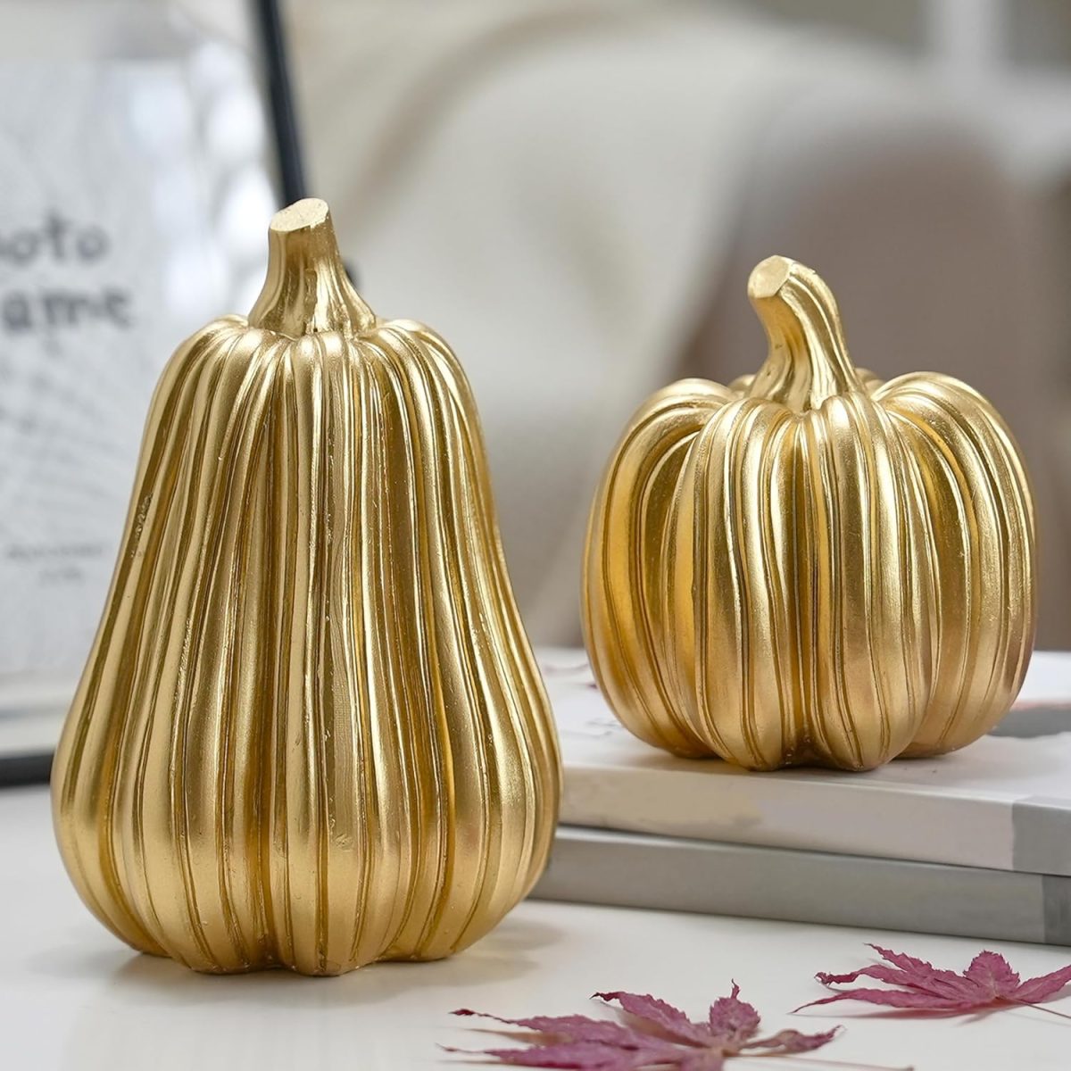 Gold Pumpkin and Gourd Decor
