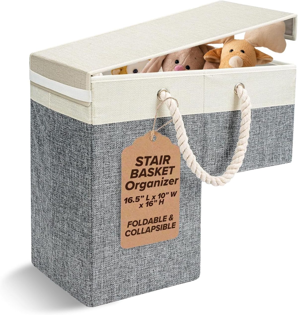 Lidded Stair Basket Organizer