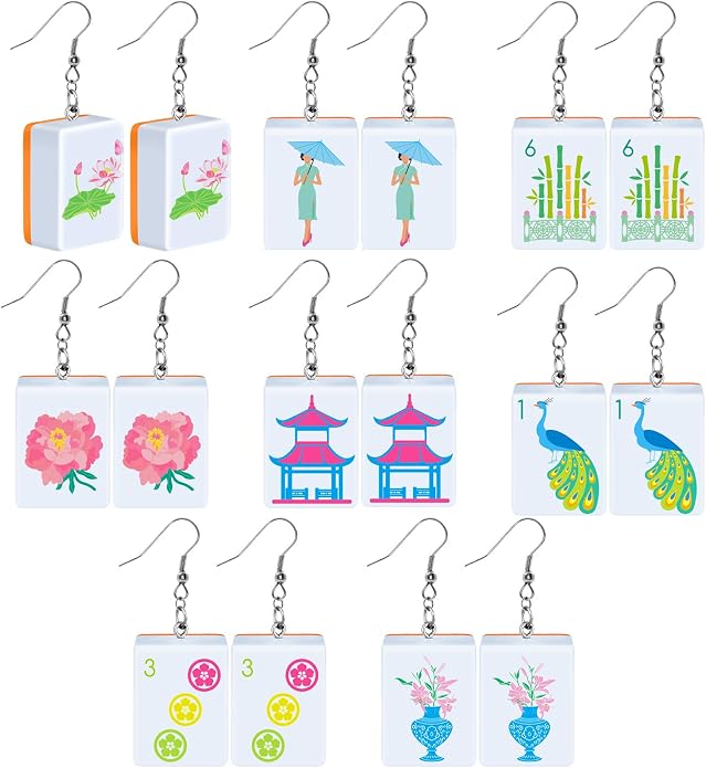 Mahjong Tile Earrings