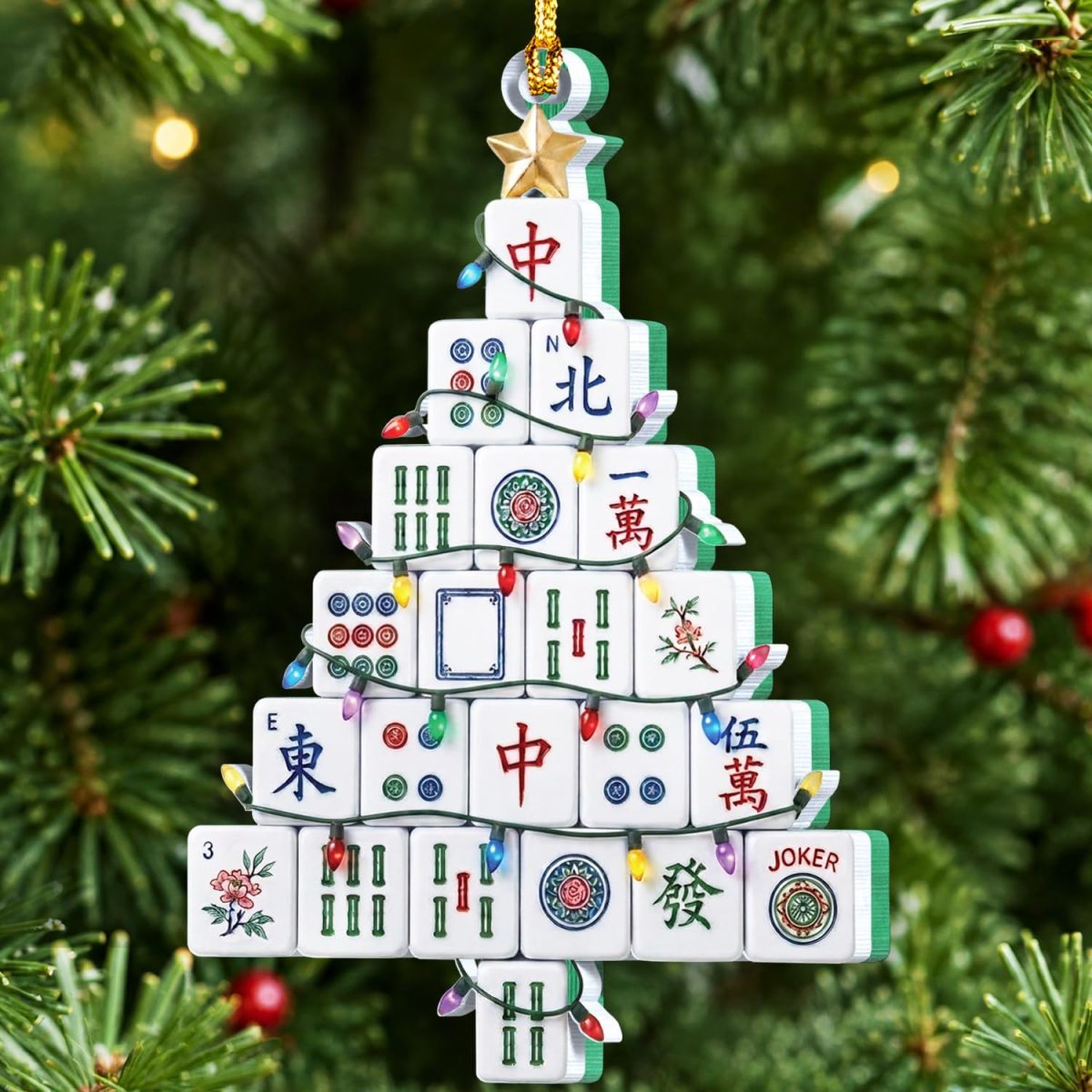 Mahjong Christmas Tree Ornament