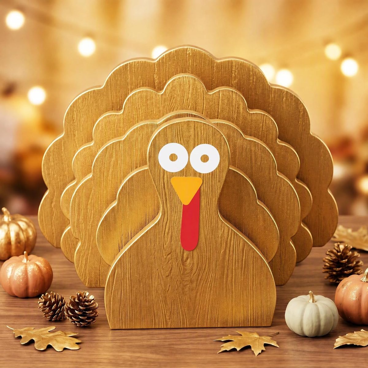 Wooden Turkey Decorations
