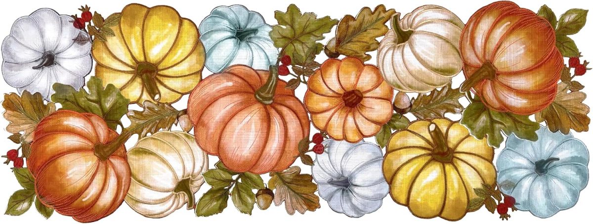 Colorful Harvest Pumpkin Table Runner